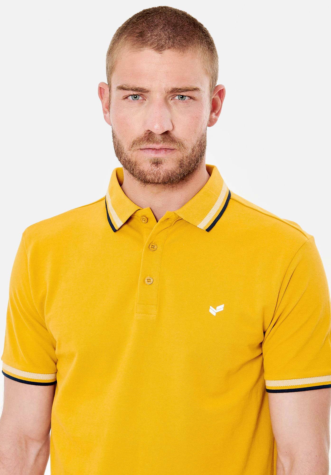 RAYOC  Polo moutarde homme 100% coton bio
