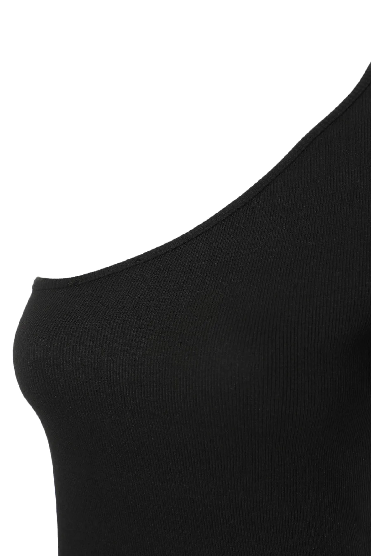 Trendyol Curve  Schwarze One-Shoulder-Strickbluse TBBSS22AF0046