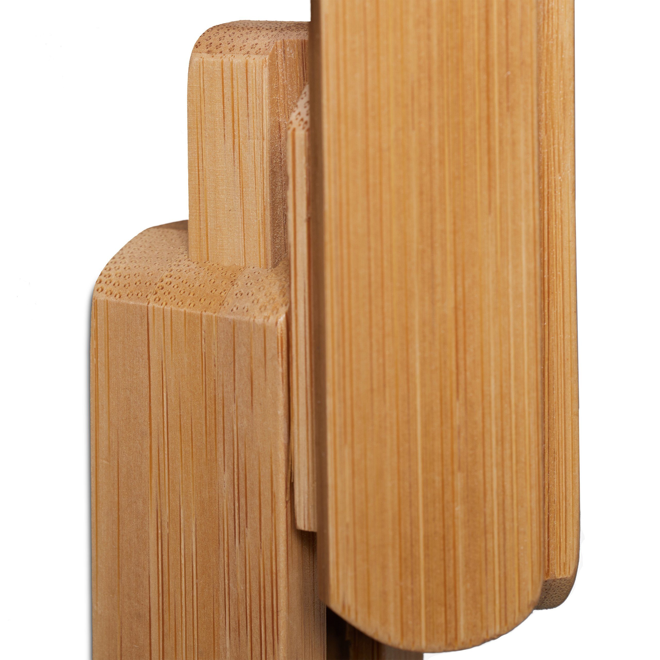 relaxdays Wandhaken 1 x Doppel-Wandhaken aus Bambus