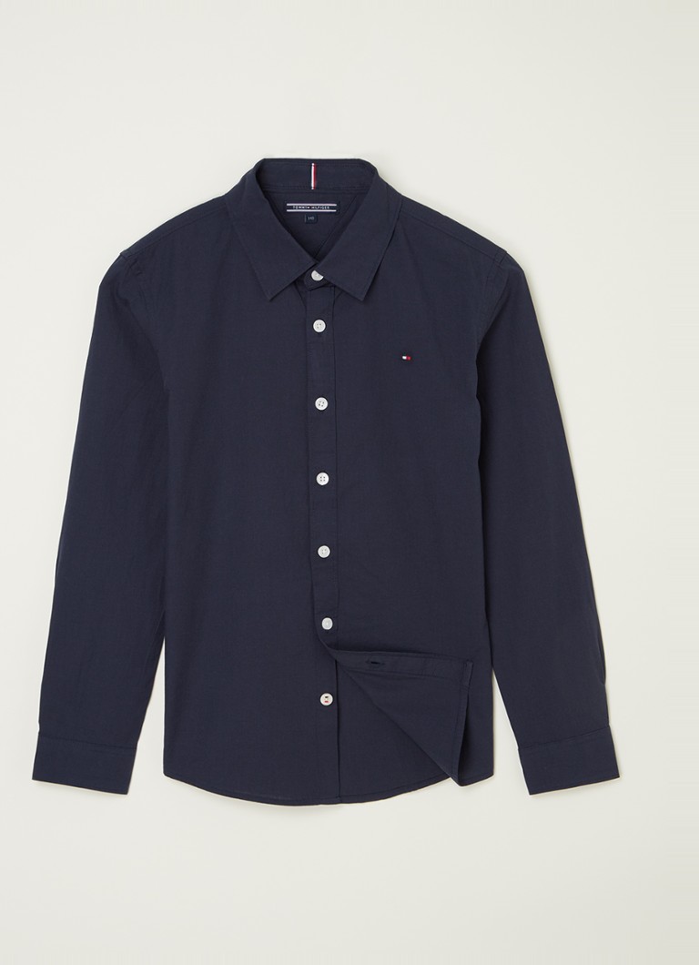 Camisa Tommy Hilfiger Stretch com Bordado do Logotipo