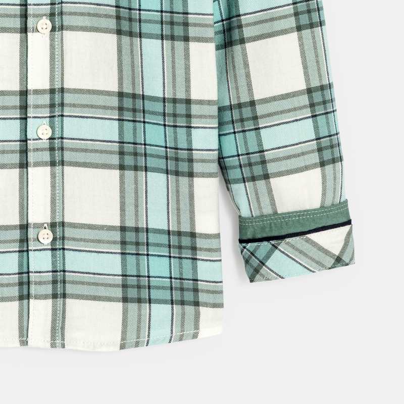 Chemise à carreaux vert d'eau Garçon