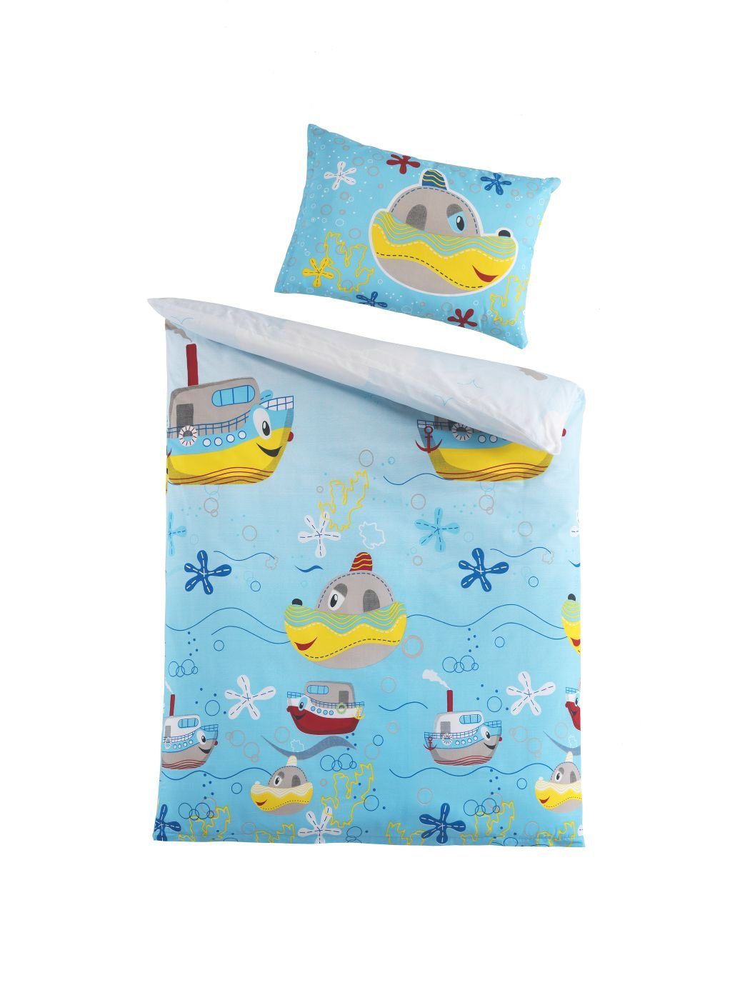 Babybettwäsche Bettwäsche 100 x 135 cm Robbe Blau, soma, Baumwolle, 2 teilig, baby bettwäsche set 100x135 sale bettwäsche baby 100x135