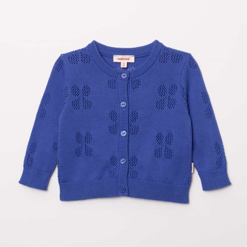 Cardigan bébé fille ajouré bleu Catimini