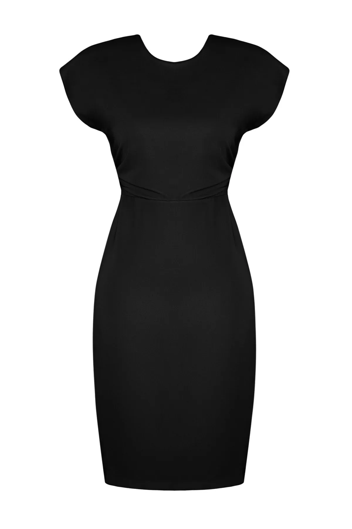 Trendyol Collection  Schwarzes, figurbetontes Mini-Webkleid mit Rückendetails TWOSS23EL01672