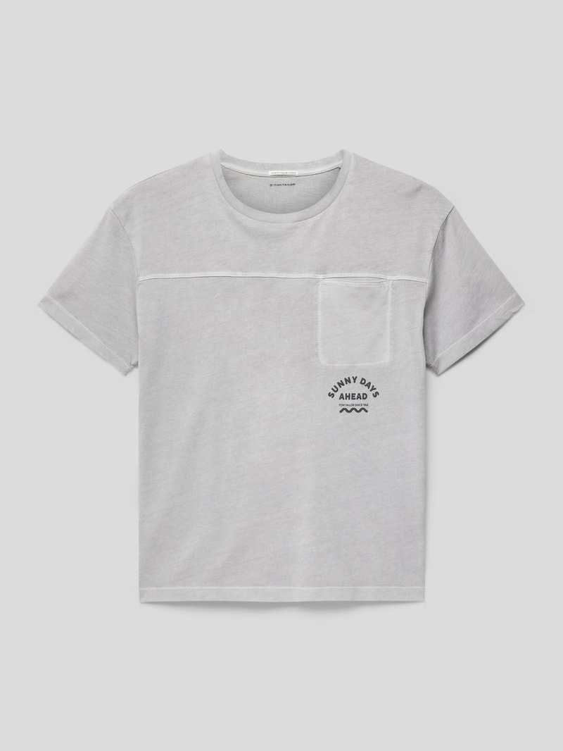 T-Shirt mit Statement-Print in hellgrau