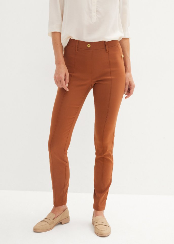 Stretch-Schlupfhose mit Zierknöpfen
