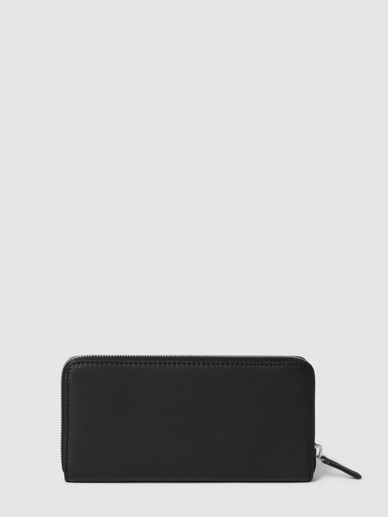 Portemonnaie mit Label-Detail Modell 'Emilie' in schwarz