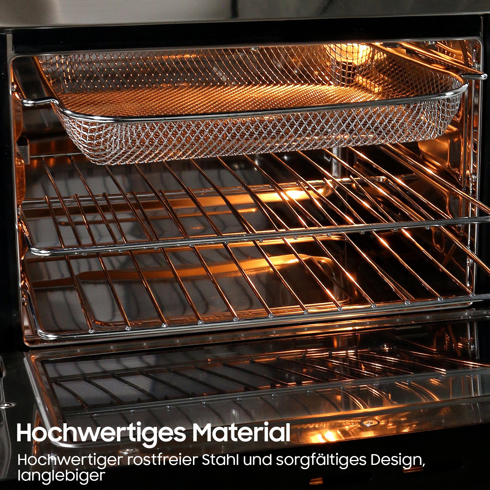 iceagle Heißluftfritteuse Heißluftfritteuse 15L, Heißluft-Backofen mit 13 Programme, 1800,00 W