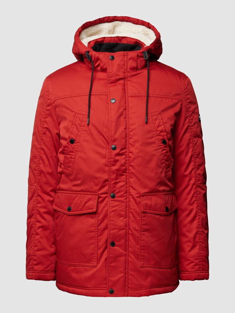Jacke mit Druckknopfleiste Modell 'CHESTER' in rostrot
