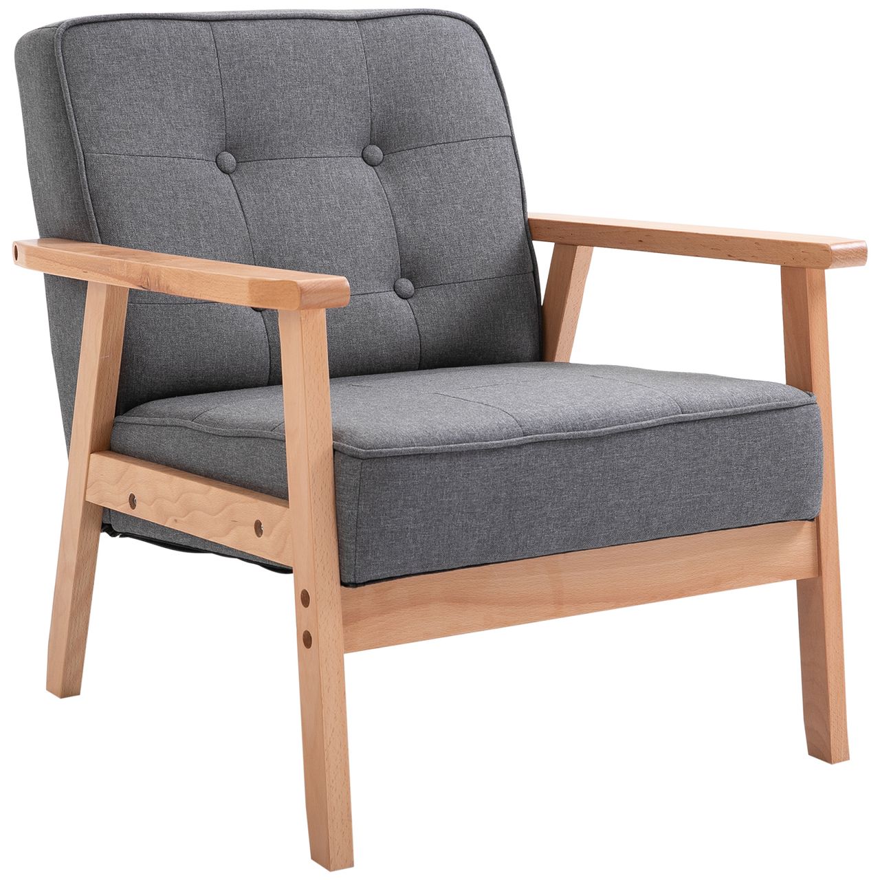 HOMCOM Einzelsofa Loungesessel Relaxstuhl Polsterstuhl Armlehnen Leinen