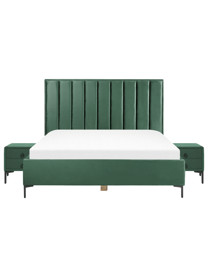 Beliani Schlafzimmer Set SEZANNE in Grün/Schwarz günstig kaufen onesize