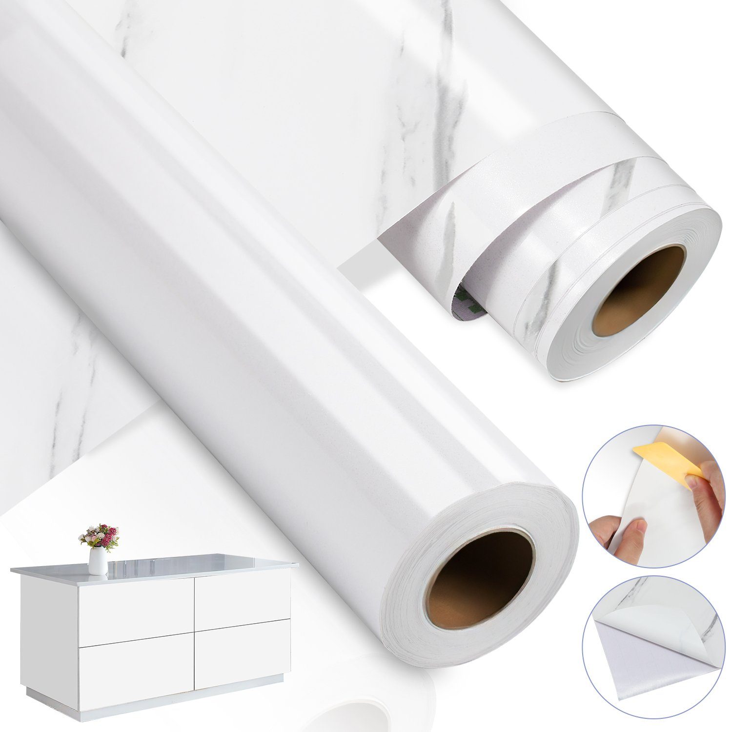 Gimisgu Vinyltapete 2pcs Klebefolie Folie Tapete Selbstklebende Möbelfolie Selbstklebend, Wasserfest und leicht zu reinigen; Frei zu schneiden; Selbstklebendfoile