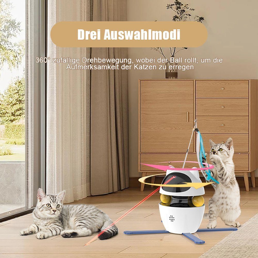 pochento Tier-Intelligenzspielzeug Katzenspielzeug, Elektrisches Katzenspielzeug, lustige KEatze, Infrarot mit Bewegungssensor, bequem und einfach, intelligent elektrisch abnehmbar, Infrarot-Umweltschutz und stabileres Haustier-Smart-Spielzeug Infrar