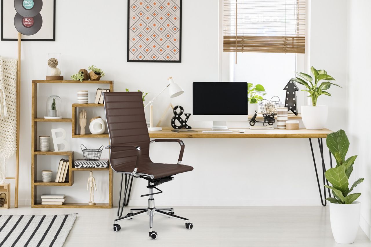 Lifa Living Bürostuhl Brisbane Dunkelbraunes PU-Leder