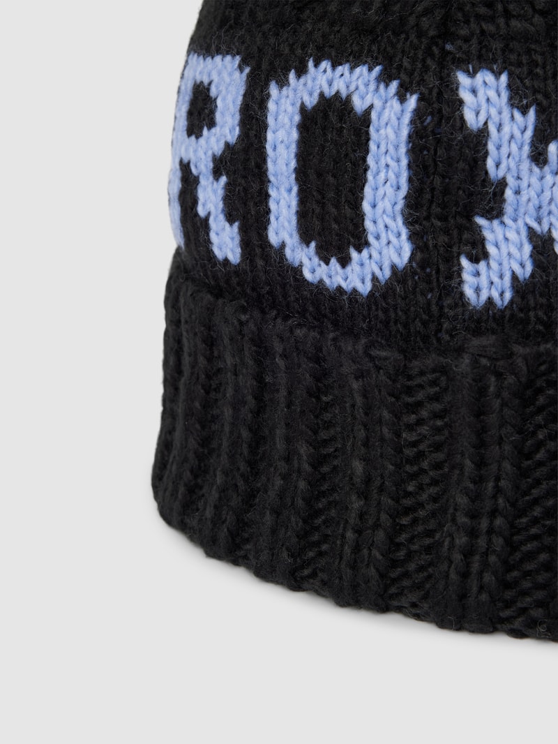 Strickmütze mit Label-Stitching Modell 'TONIC' in schwarz
