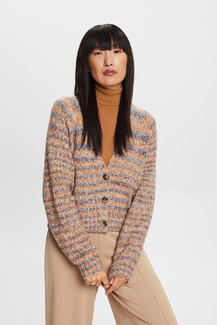 Mehrfarbiger Cardigan mit V-Ausschnitt