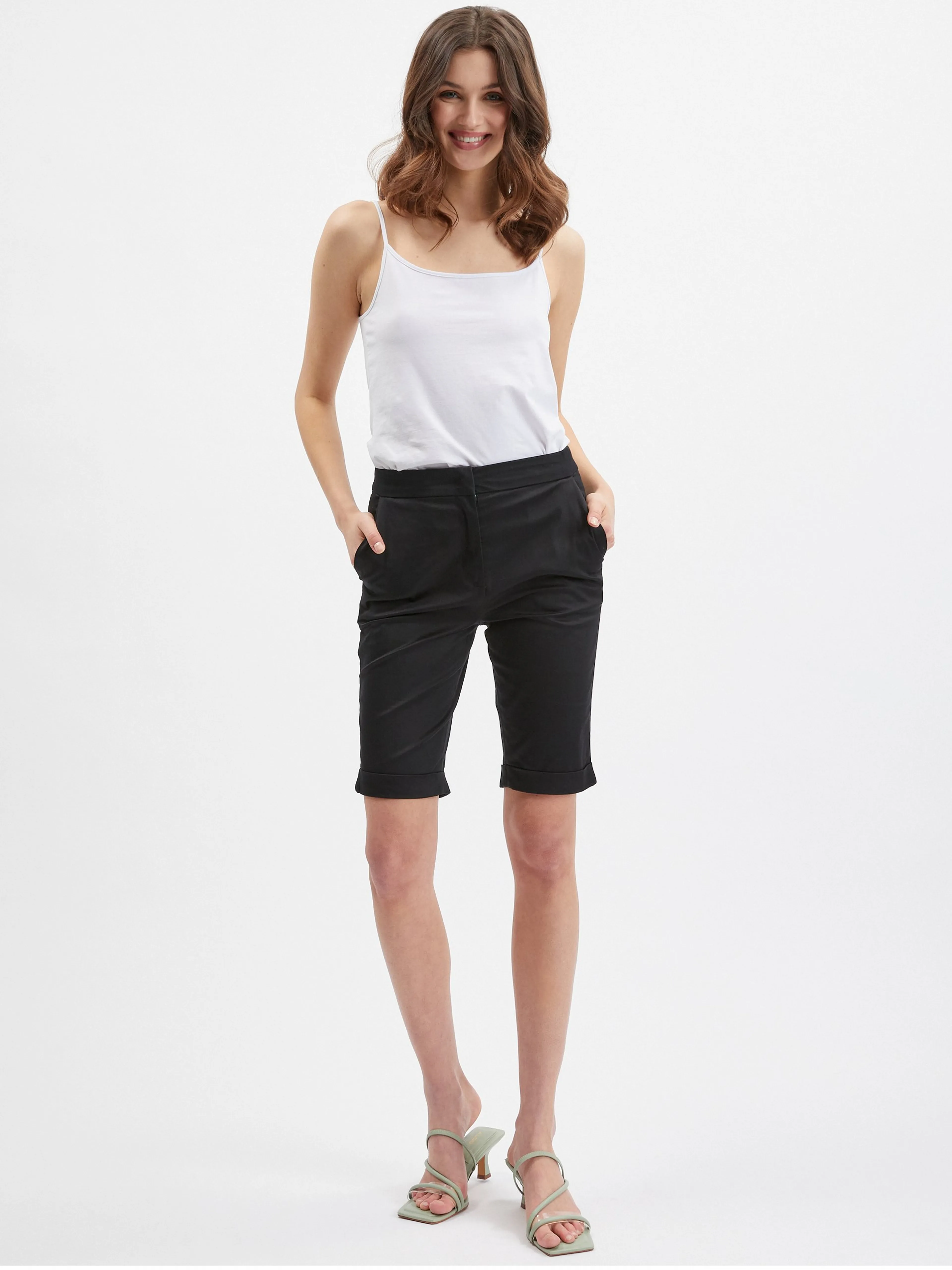 Schwarze Damen-Culottes-Shorts ORSAY