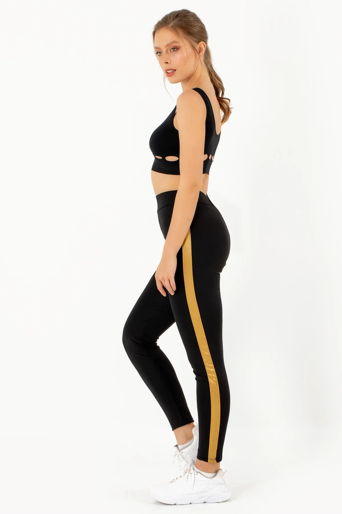 Doremi  Schwarze dicke gestreifte Strumpfhose für Damen