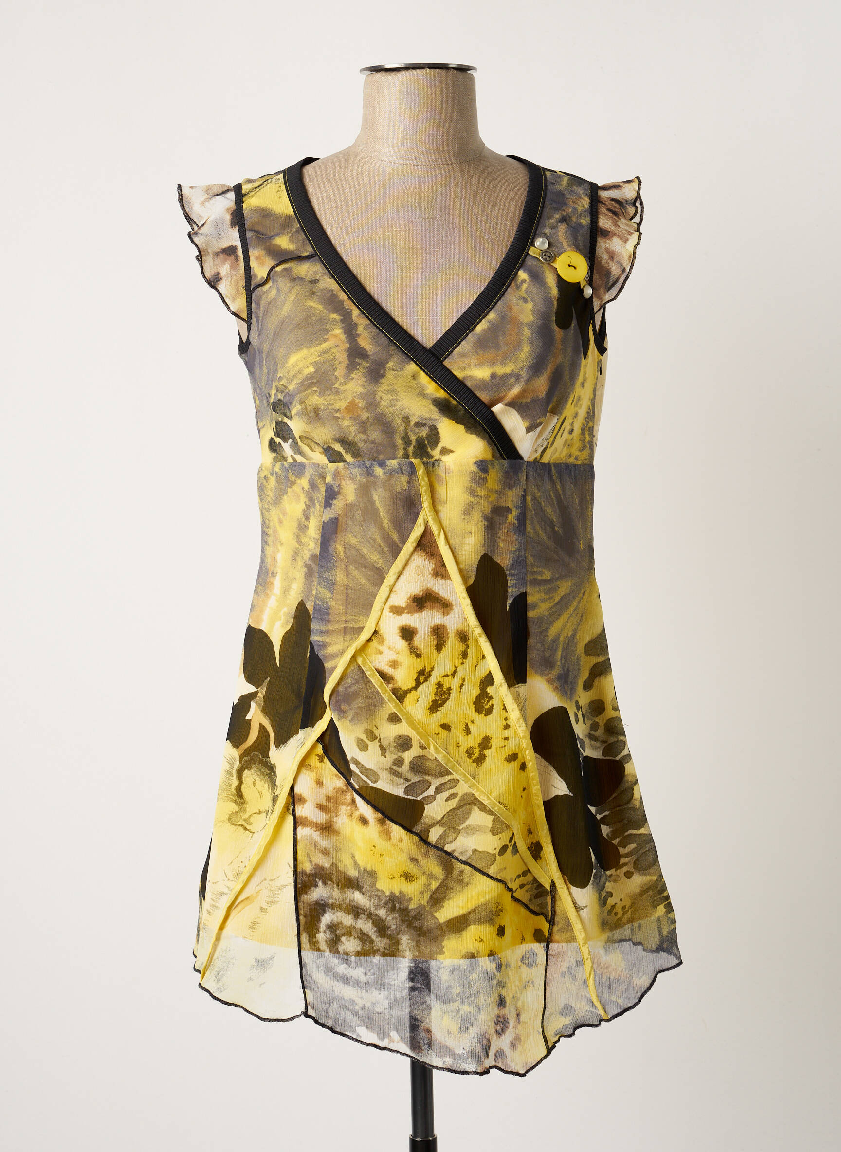 Guy Dubouis Tuniquemanchecourte Femme couleur jaune