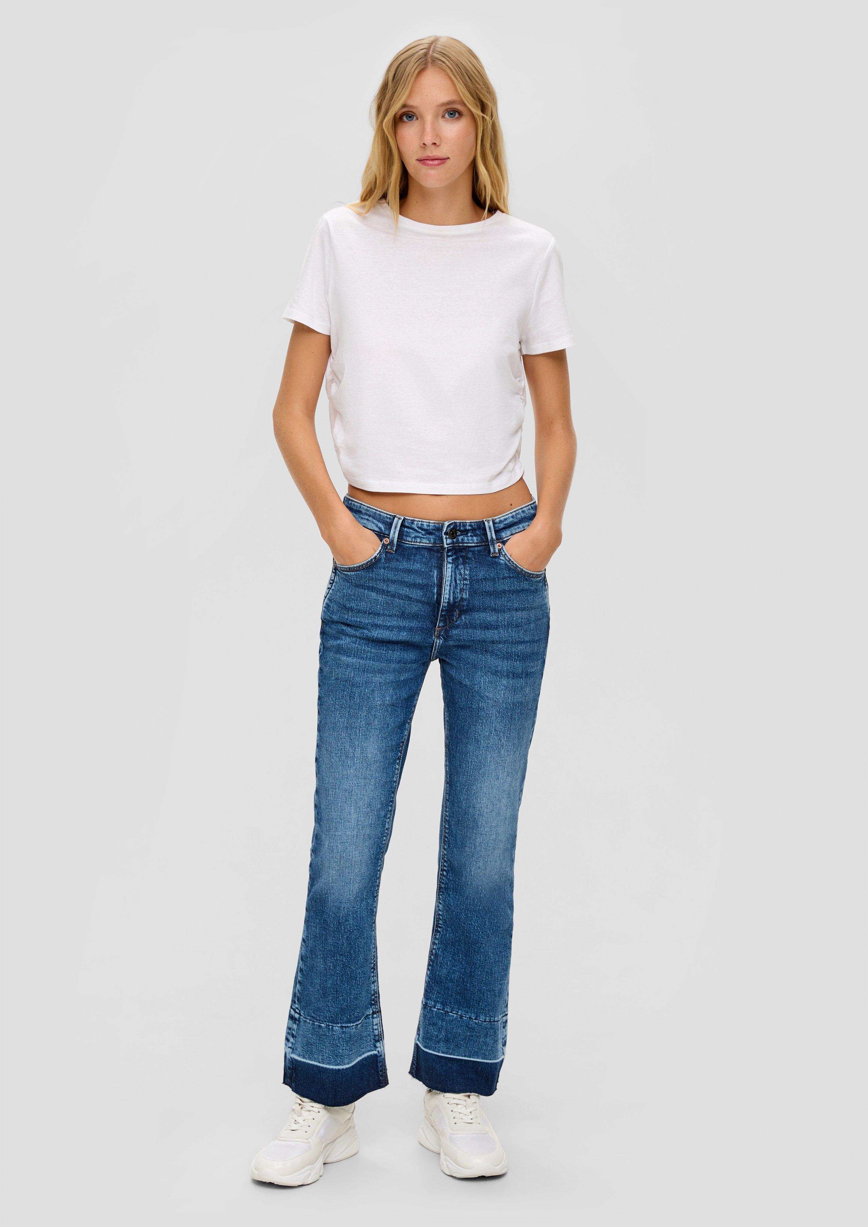 Cropped-Jeans Reena / Slim Fit / High Rise / Flared Leg  2134689-57Z2