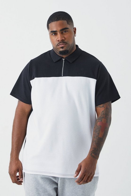 Plus Slim-Fit Colorblock Poloshirt