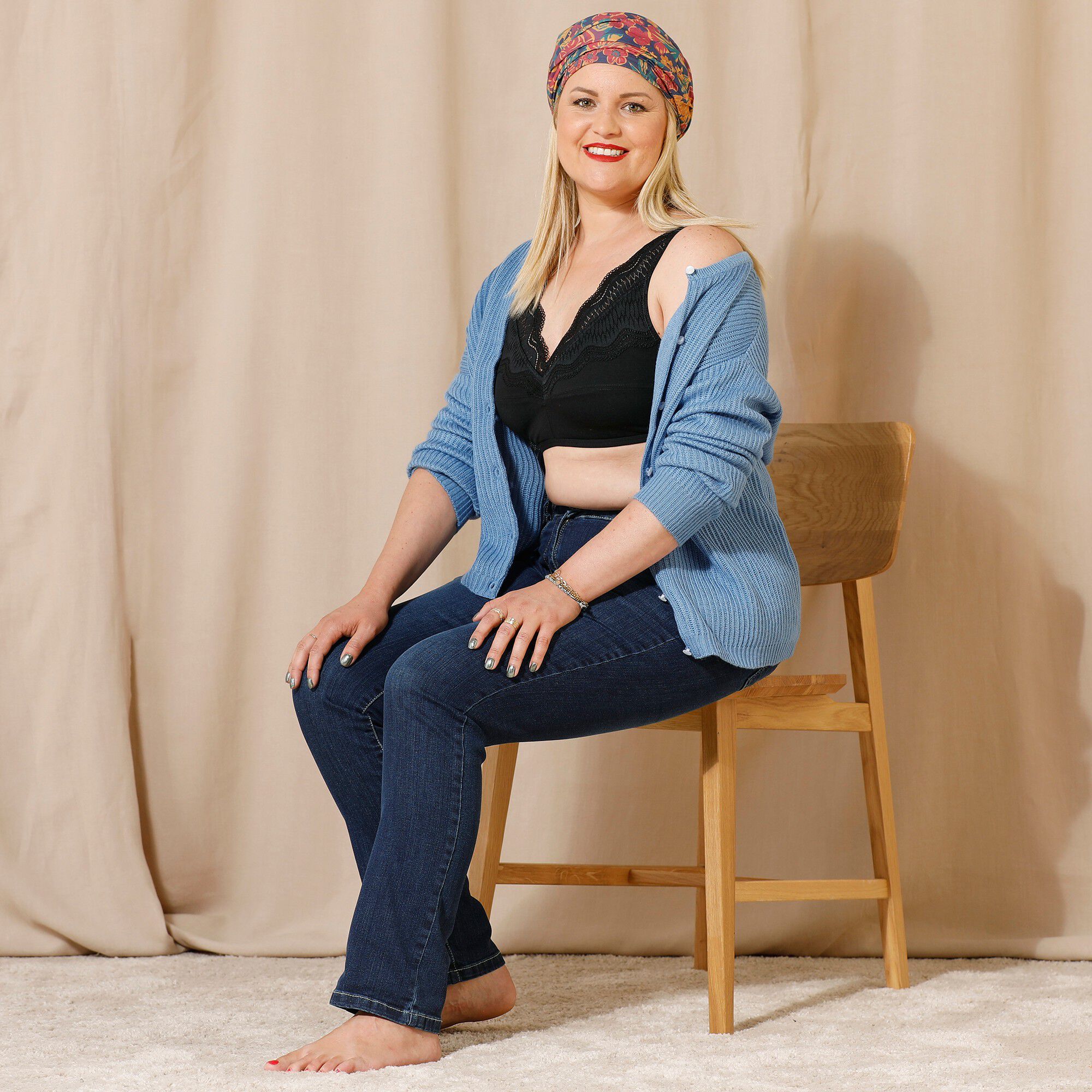 Soutien-gorge post-opératoire coton stretch forme foulard