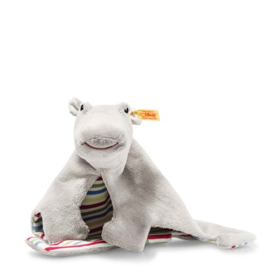 Wild Sweeties Torben Nilpferd Schmusetuch, 32 cm, hellgrau