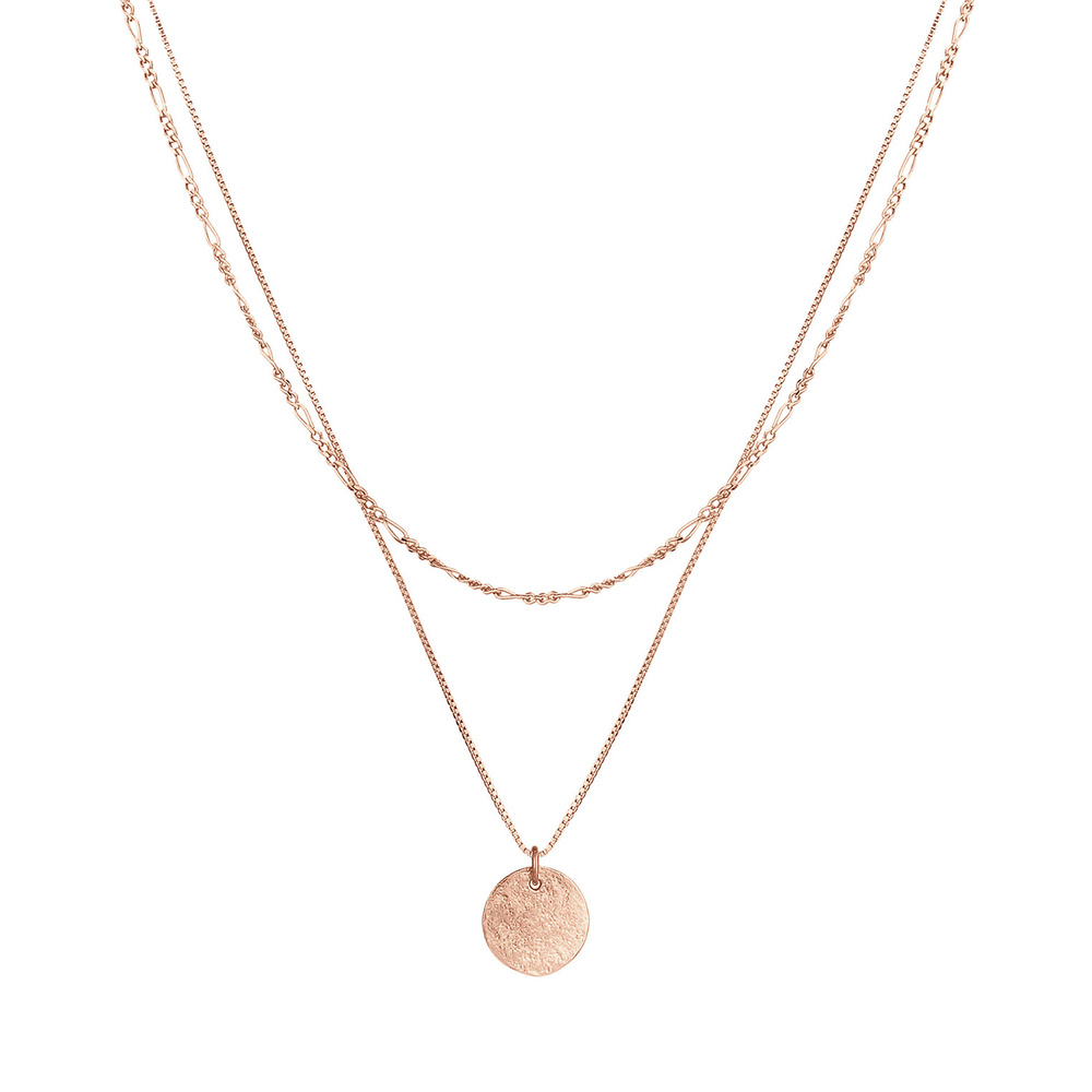 Elli Elli Collier Femmes Couches Pendentif Plaquette Boho en Argent Sterling 925 collier