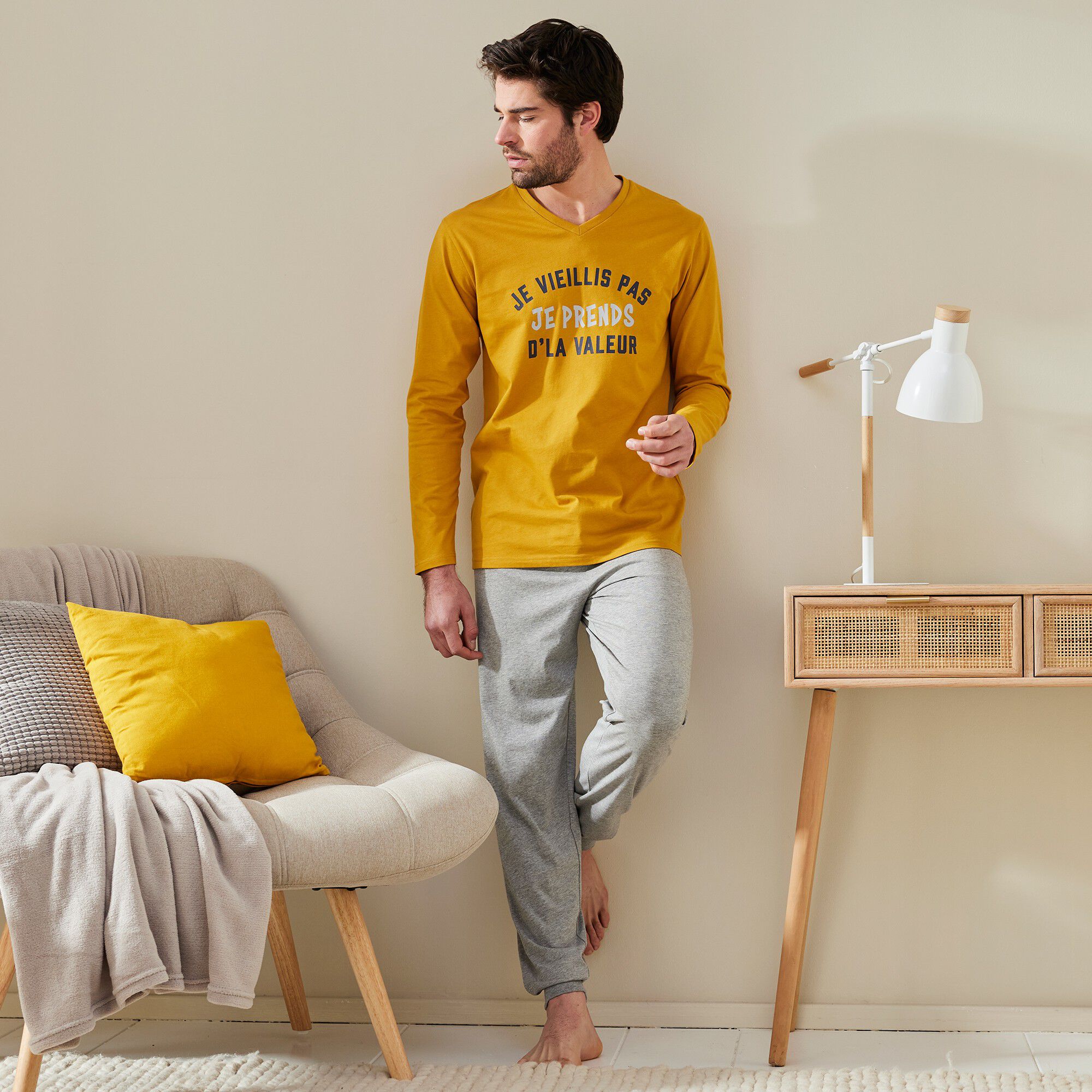 Pyjama manches longues message