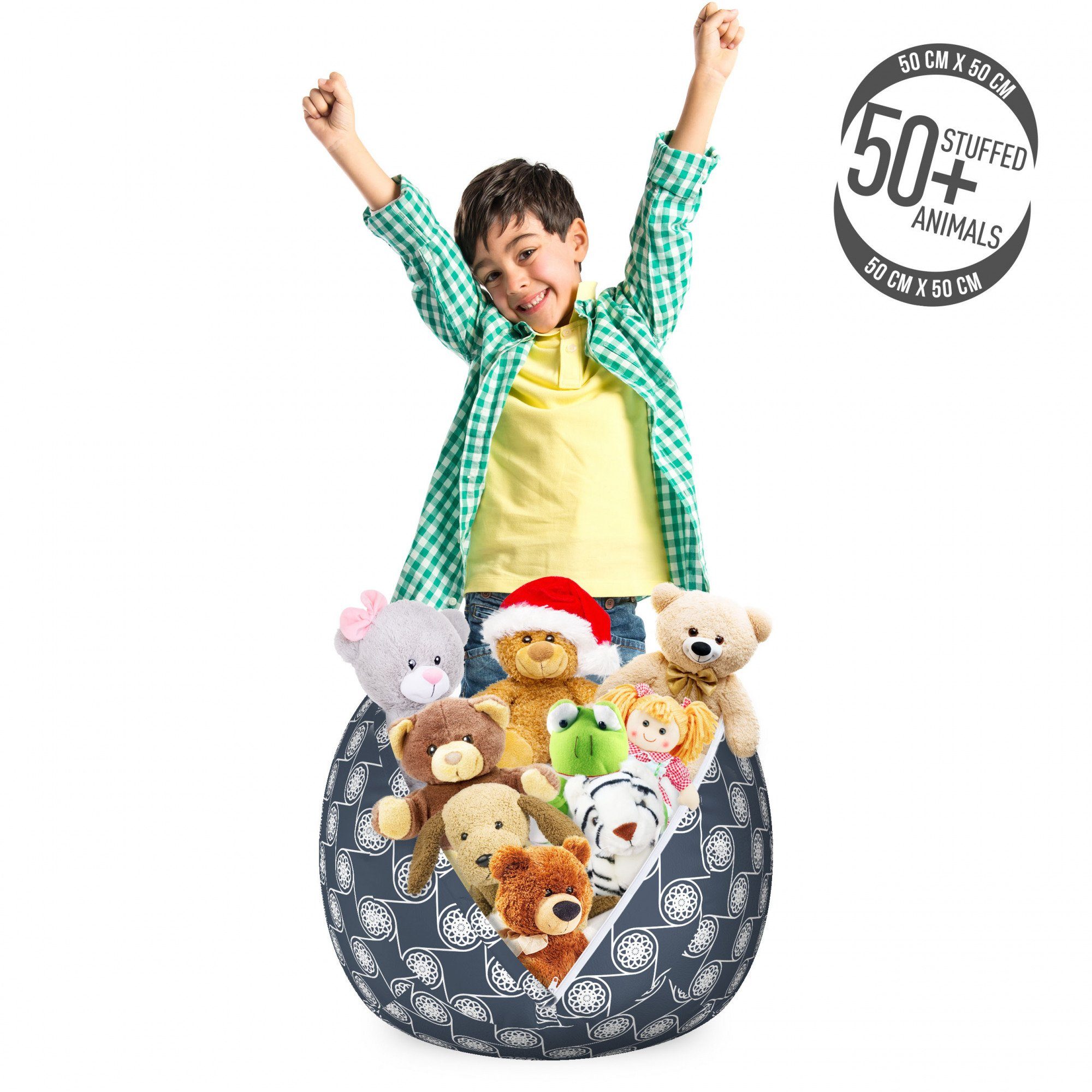 Abakuhaus Spielzeugtruhe Gefüllter Tier Organizer Waschbare Tasche für Kinder, Blumen Eastern japanische Aufwändige