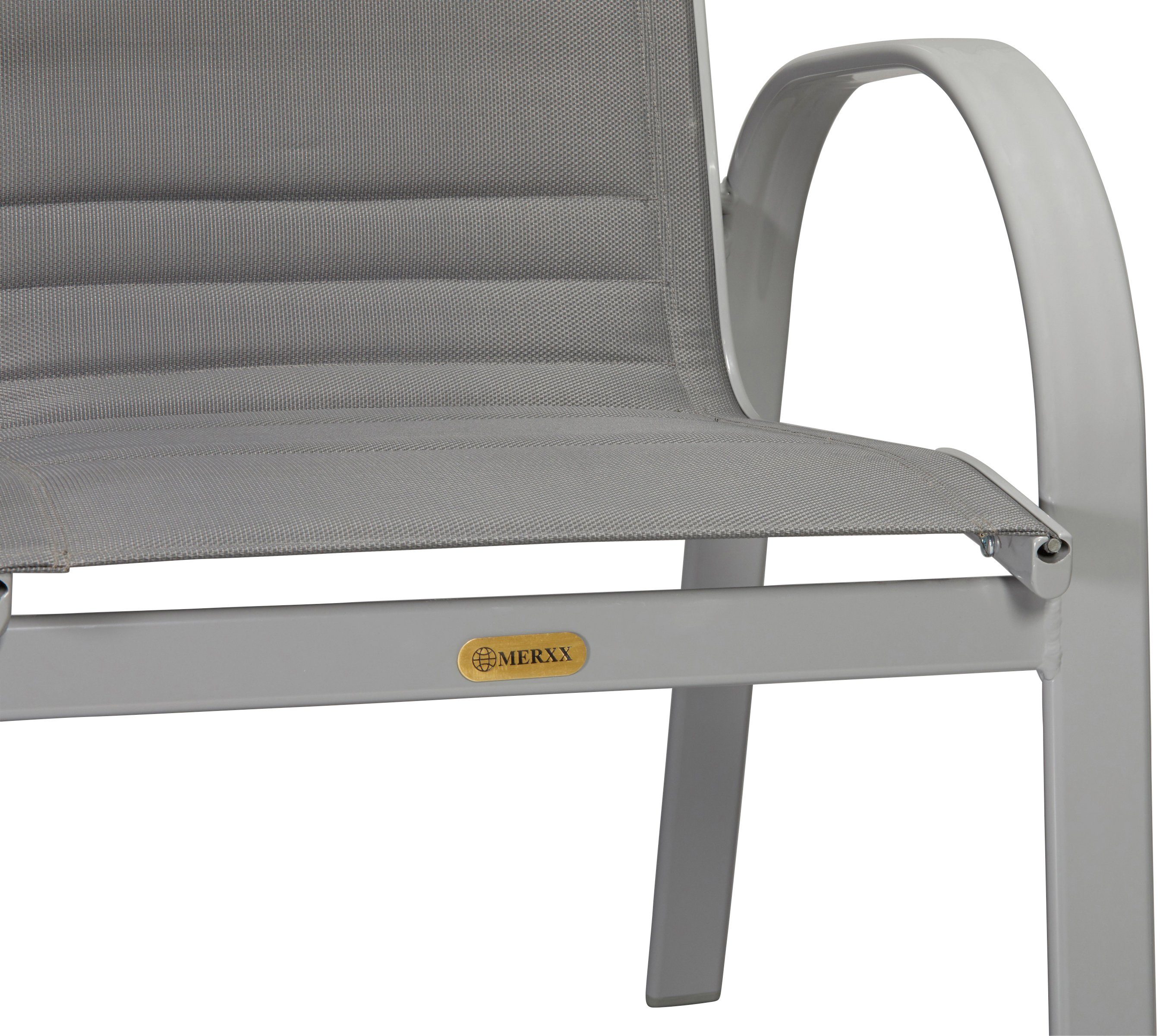 MERXX Stapelstuhl Amalfi Deluxe (Set, 2 St), 2er Set, Alu/Textil, stapelbar