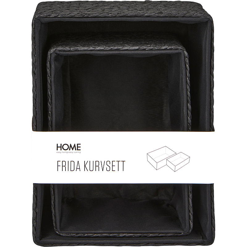 Home Kurv s/2 22x17/18x13 cm sort