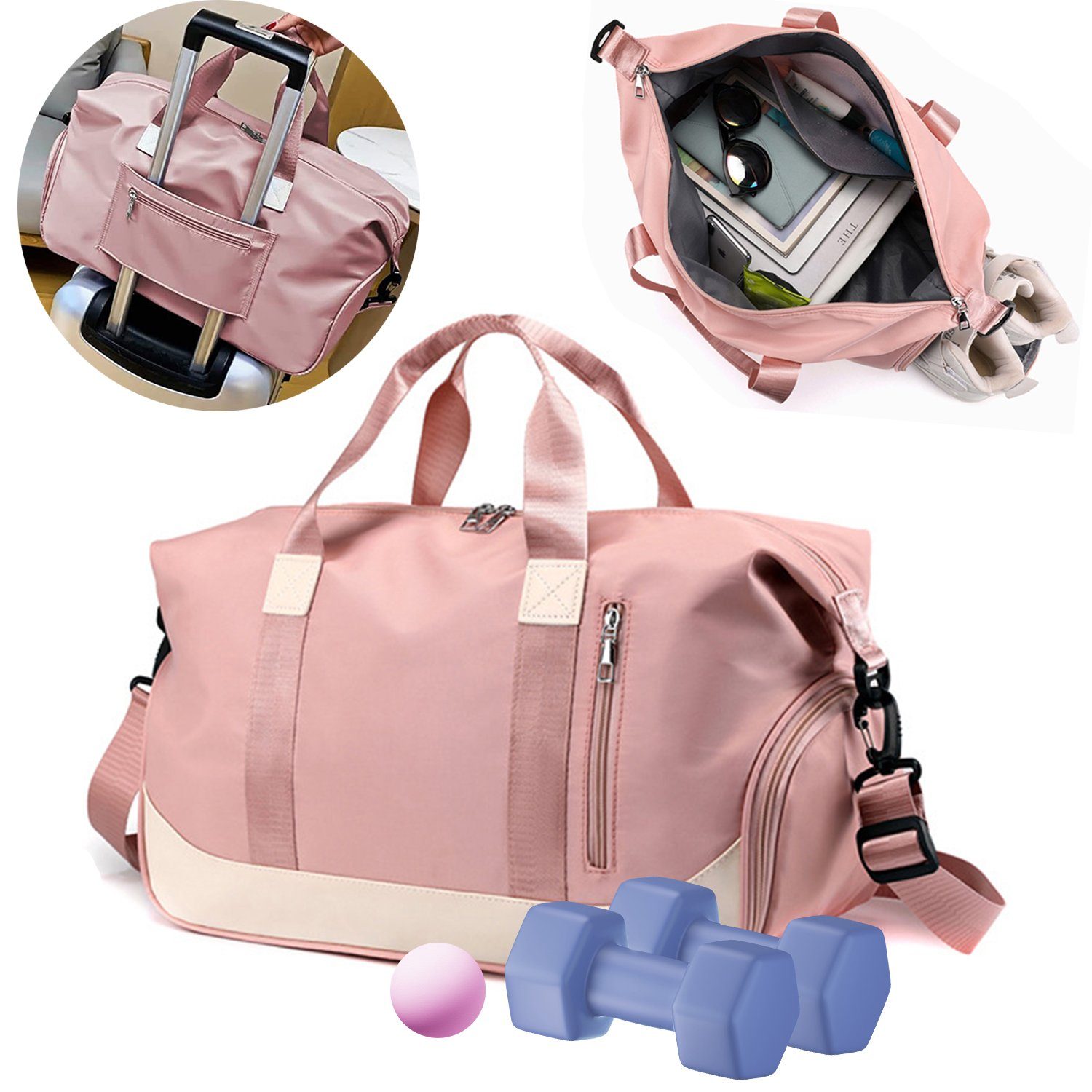Kpaloft Sporttasche Reisetasche mit Schuhfach & Nassfach Trainingstasche Freizeittasche, Schultergurt, für Yoga, Schwimmen, Tourismus, Fitness