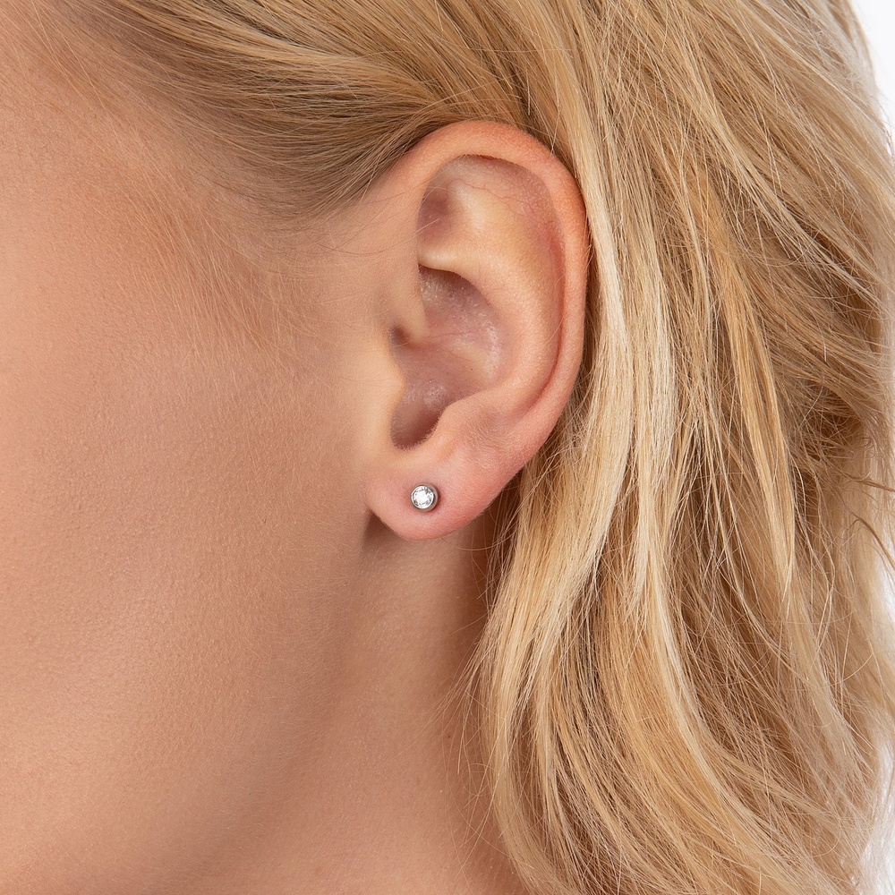 FAVS Boucles d'oreilles à fermoir à poussette Acier inoxydable Boucles d'oreilles