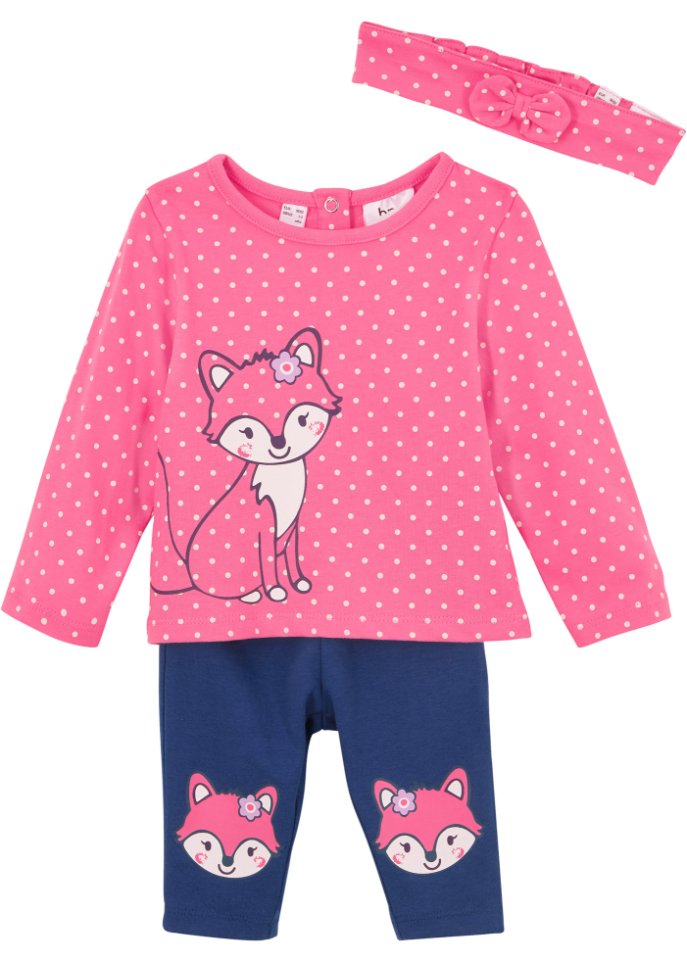 Baby Shirt + Leggings + Haarband(3-tlg.) Bio-Baumwolle