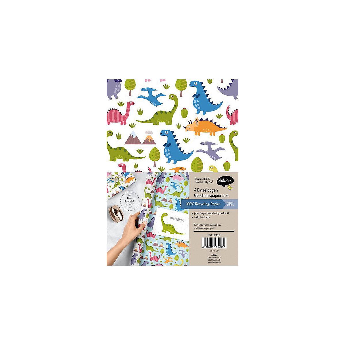 Geschenkpapier-Set: Dinosaurier