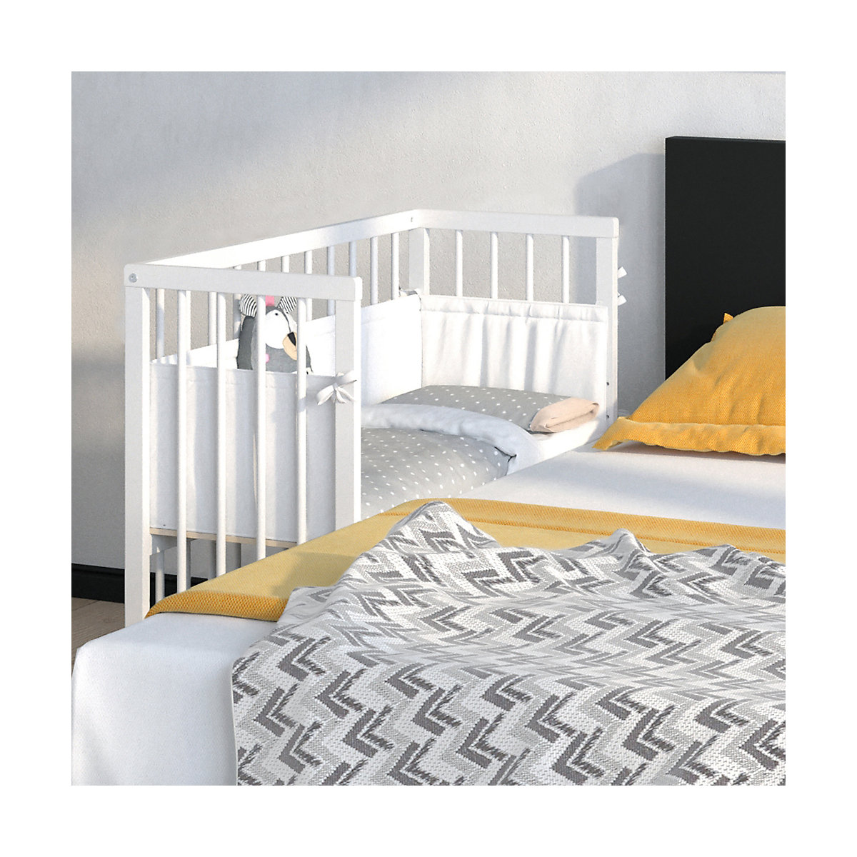 Beistellbett Sophie 93x46x75 Weiß