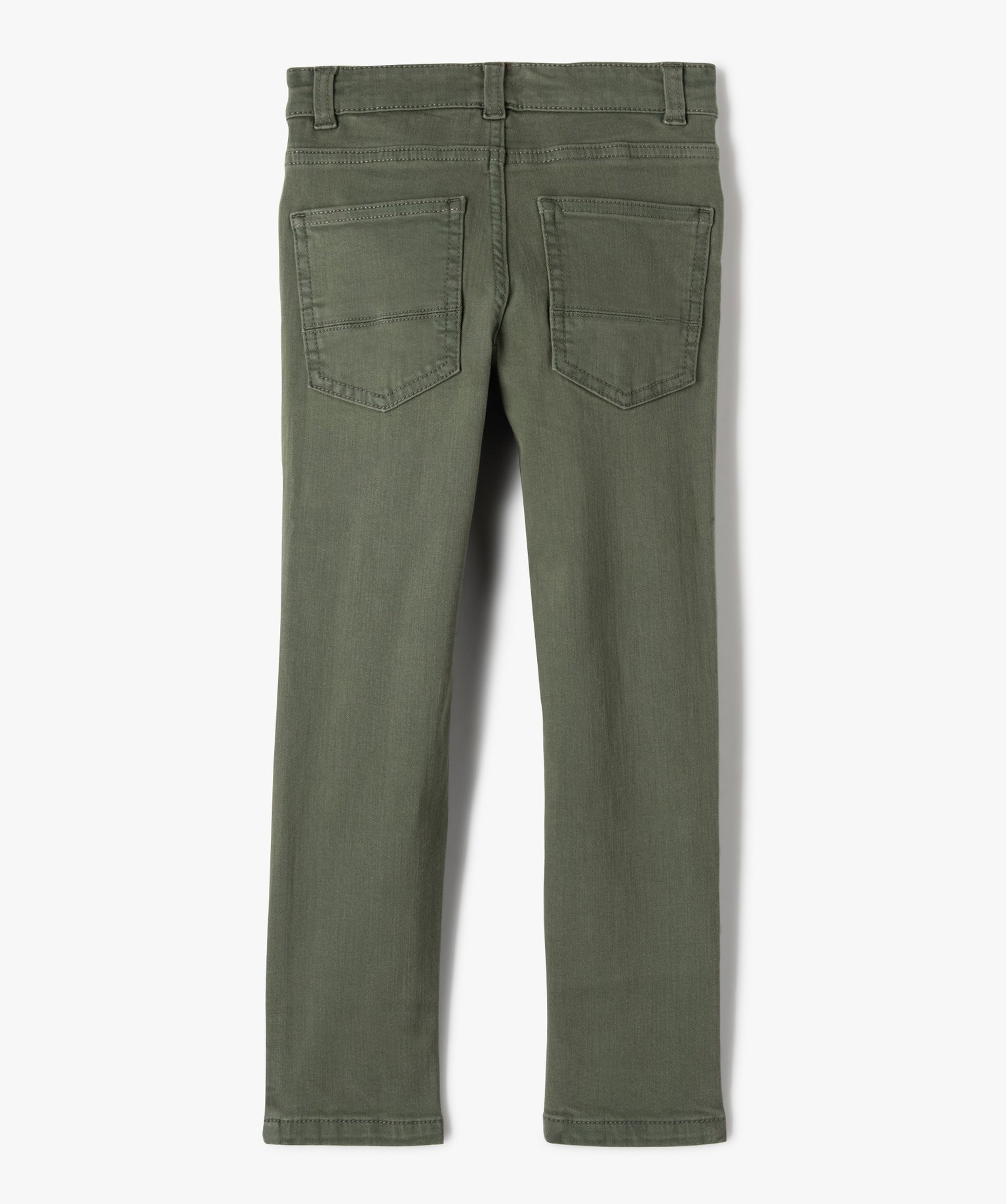 Pantalon uni extensible coupe Slim Garçon kaki | GEMO