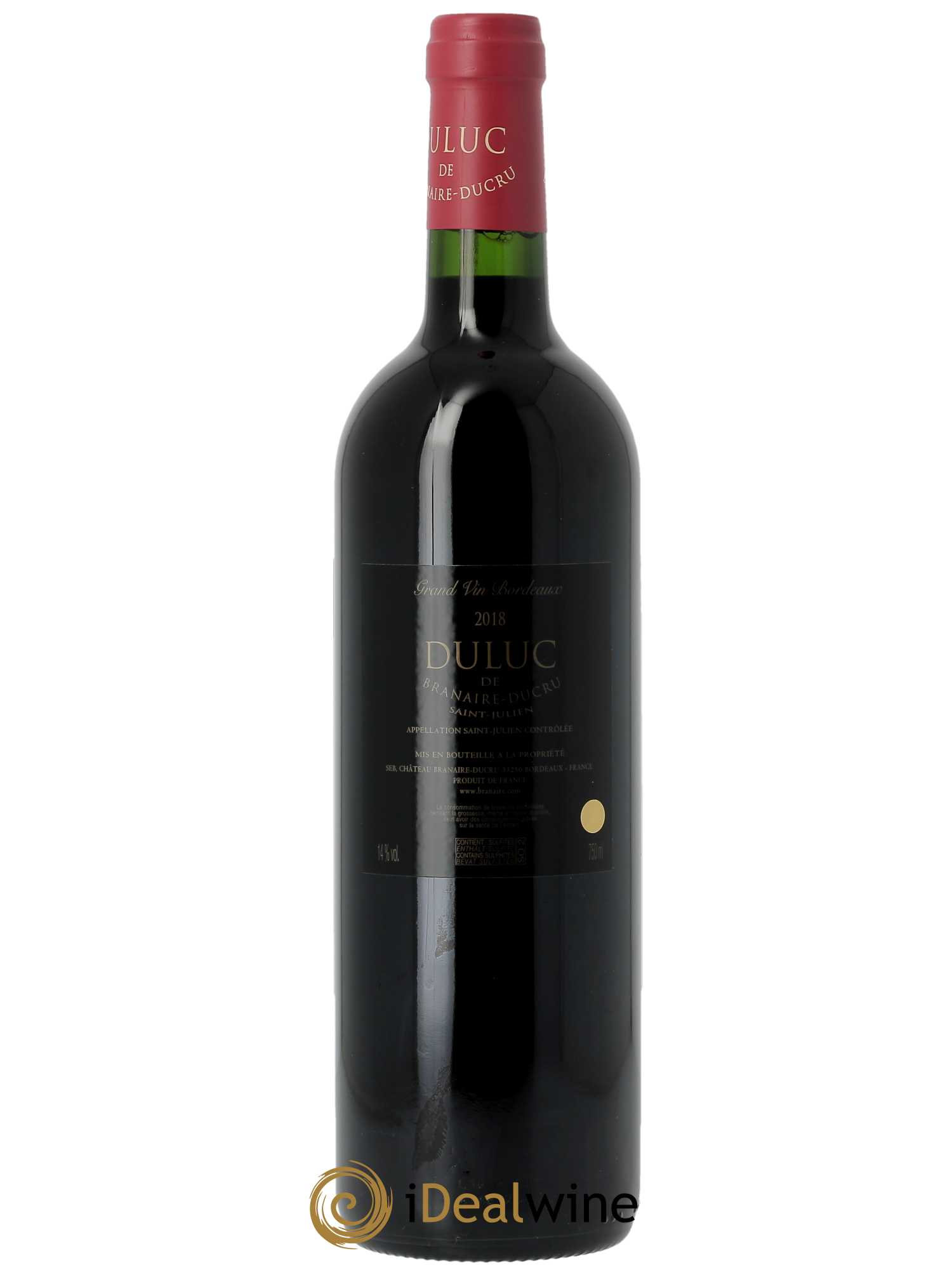 Duluc de Branaire Second Vin (CBO à partir de 6 bts) 2018 - Lot de 1 Bouteille