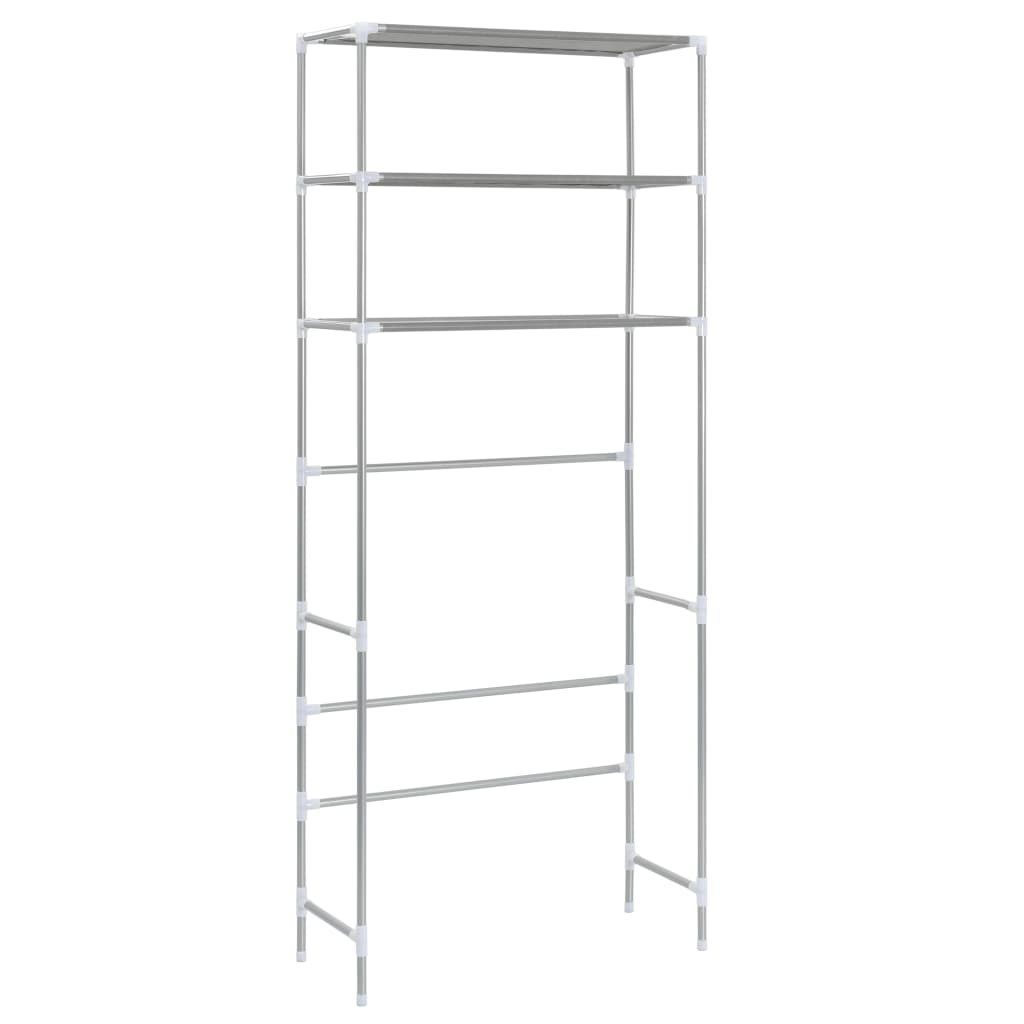 DOTMALL Waschmaschinenumbauschrank Edelstahl Waschmaschinen-Regal mit 3 Ablagen 69x28x169 cm