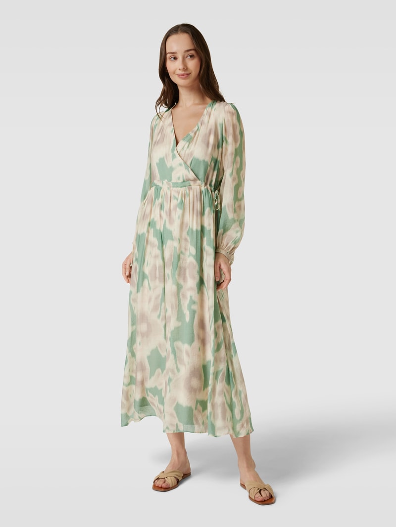 Midikleid mit V-Ausschnitt in hellgrün
