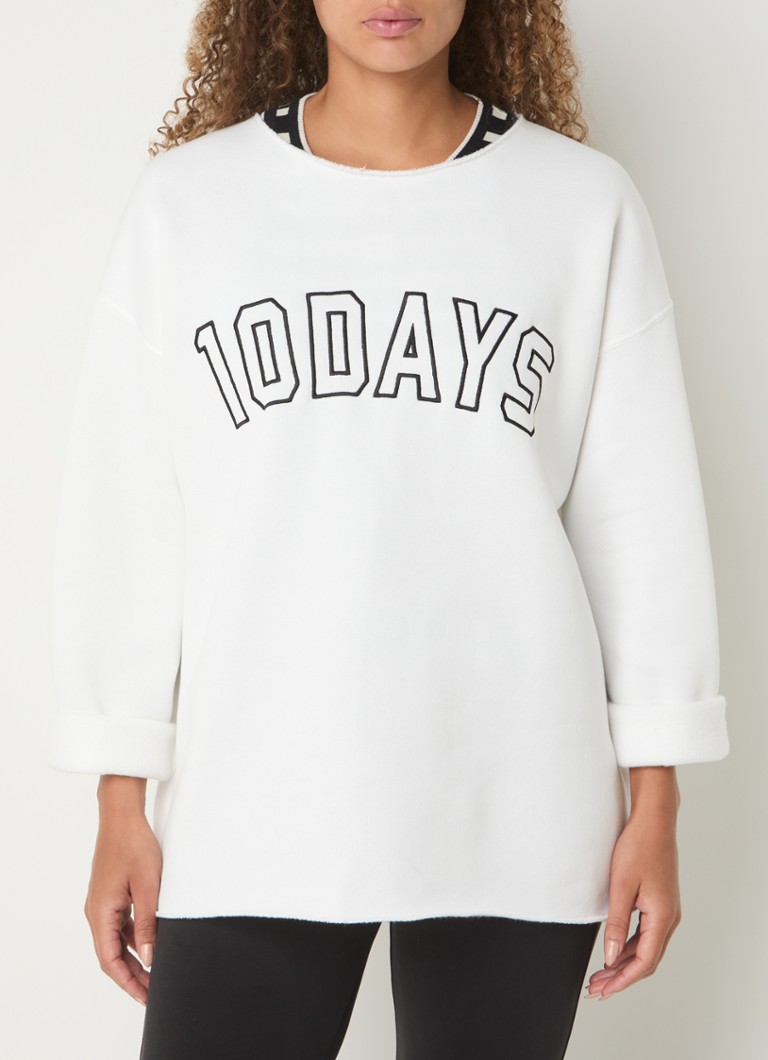 10DAYS  Oversized sweater met logoborduring