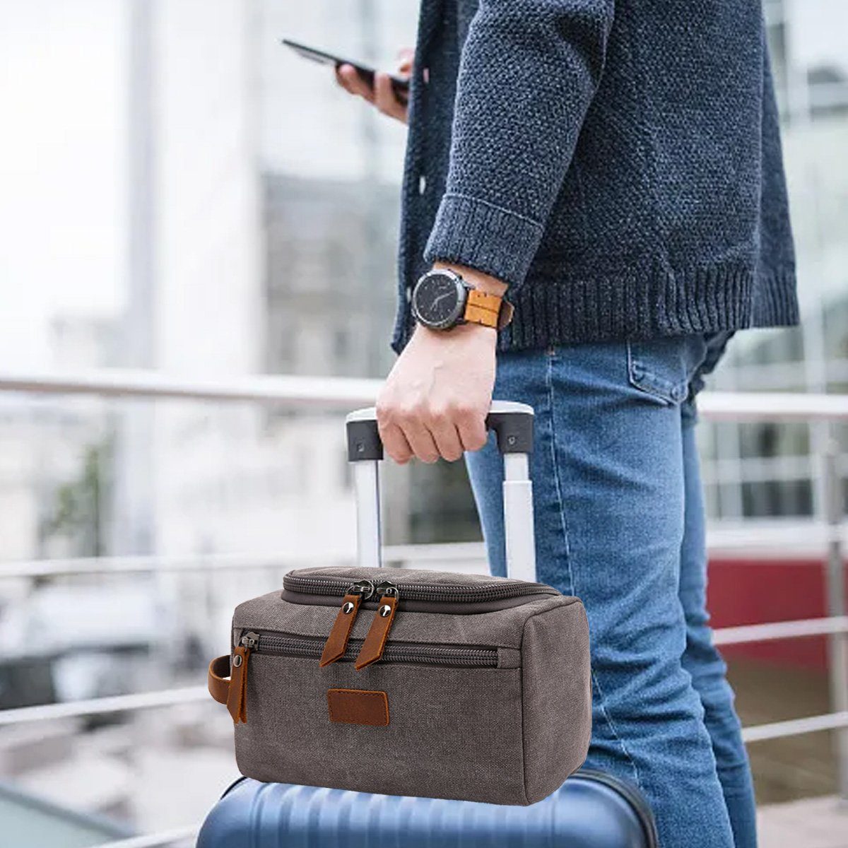 FeelGlad Kosmetiktasche Kosmetiktasche für Herren,Travel für Toilettenartikel Zubehör