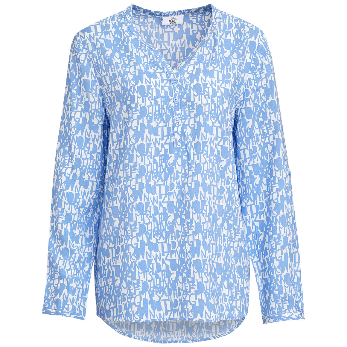 Damen Bluse mit Turn-up-Ärmeln