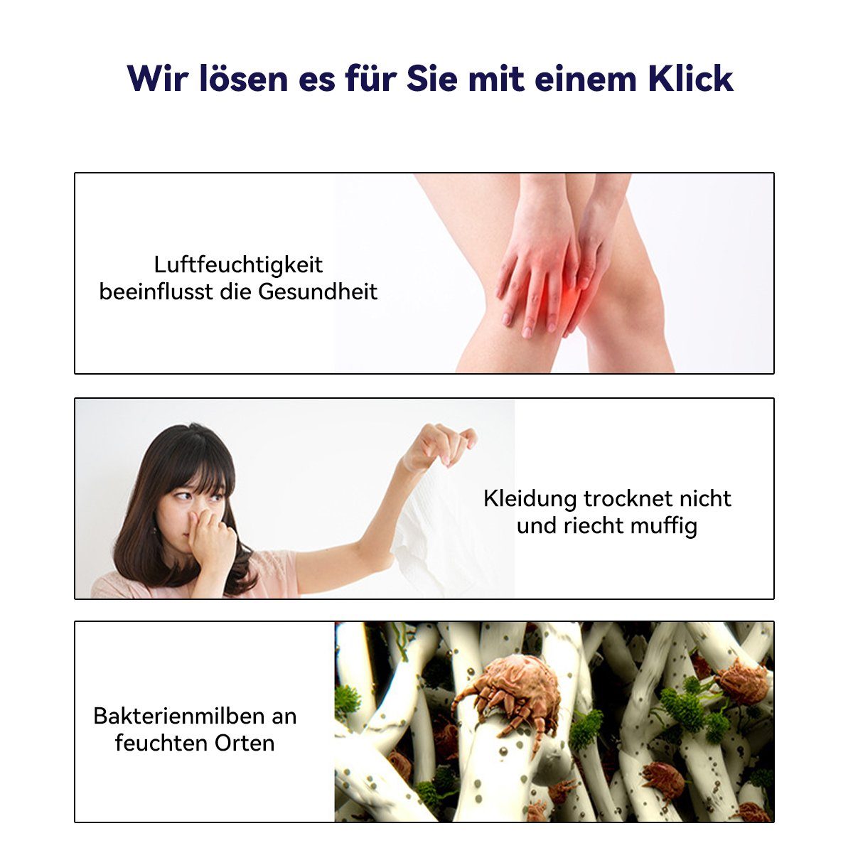 Hikeren Luftentfeuchter 23W Entfeuchter,250ml/Tag,bis 15m²,500ml,Schimmelfest,Luftreiniger, Entfeuchtung 0,25 l/Tag