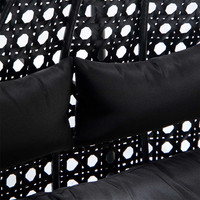 Home Deluxe Polyrattan Hängesessel TWIN - Schwarz mit Regenabdeckung