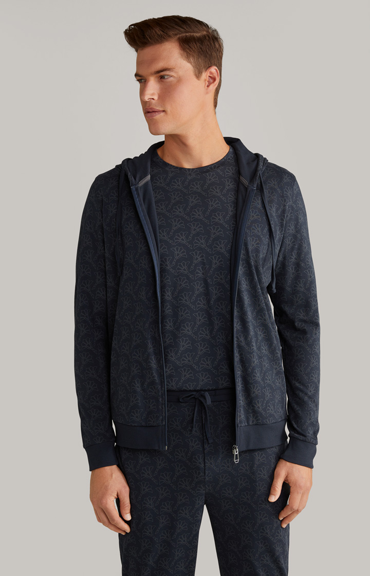 Loungewear Sweatjacke in Dunkelblau