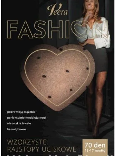 Veera Fashion tajice s uzorkom i tačkicama, crne veličine XL
