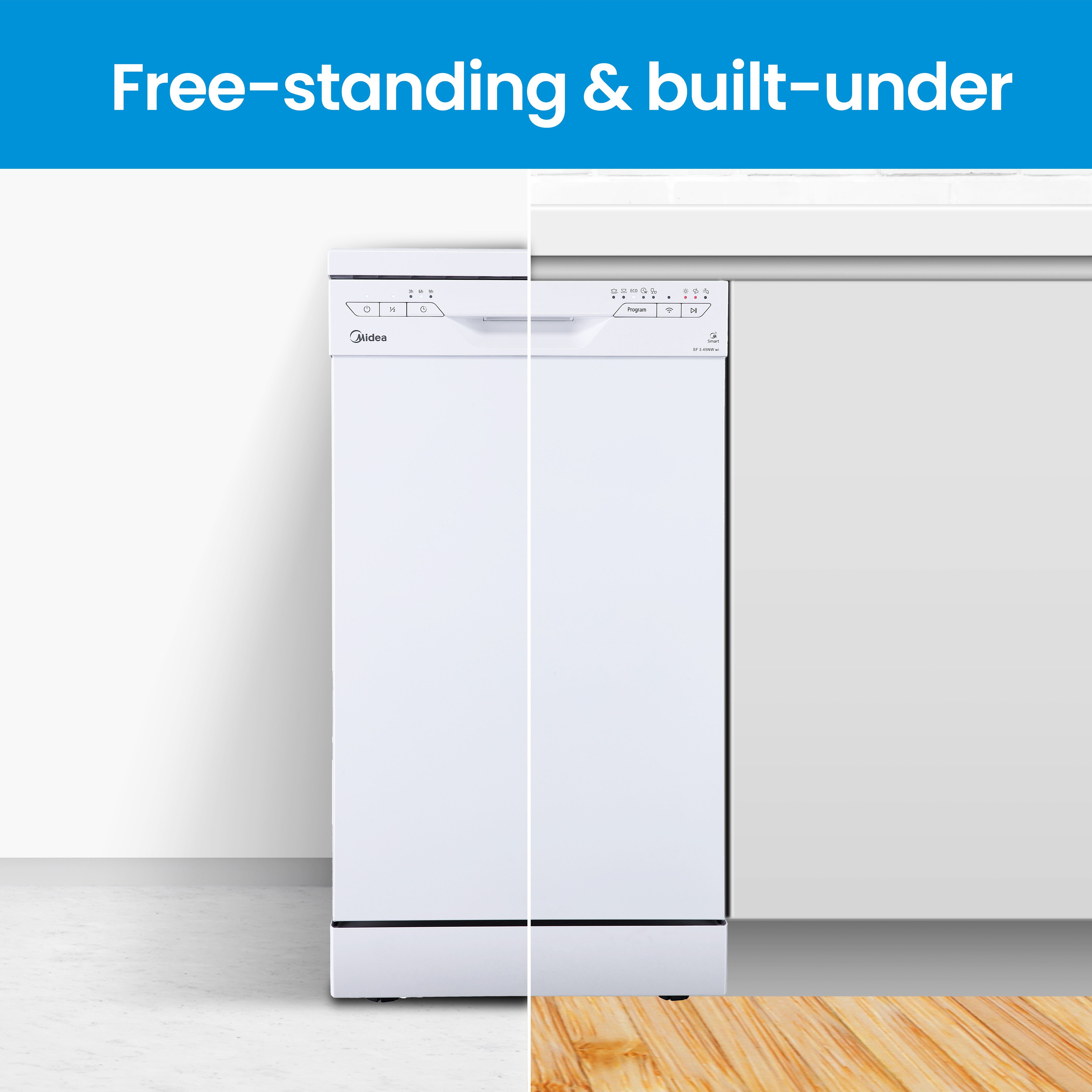 Midea Standgeschirrspüler, SF 3.45NW Pro, 9 l, 9 Maßgedecke