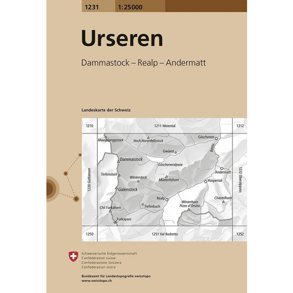Swisstopo 1 : 25 000 Urseren - Wanderkarte